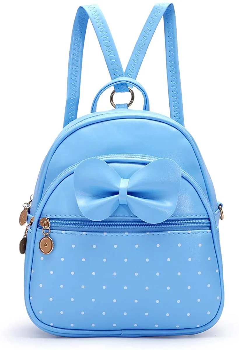 Girls Bowknot Polka Dot Cute Mini Backpack