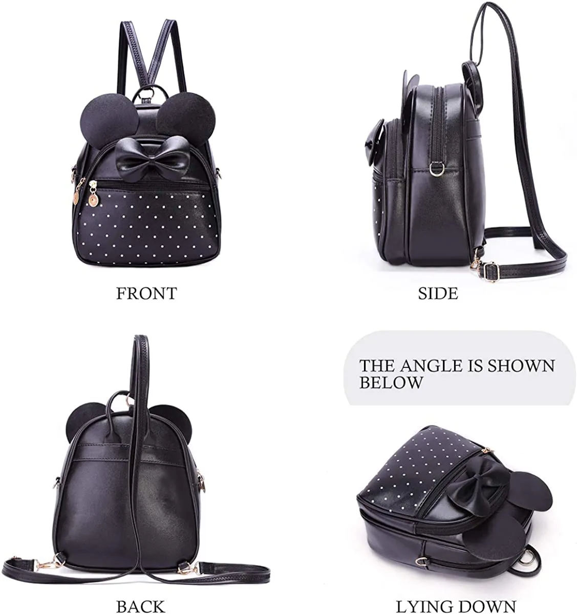 Girls Bowknot Polka Dot Cute Mini Backpack
