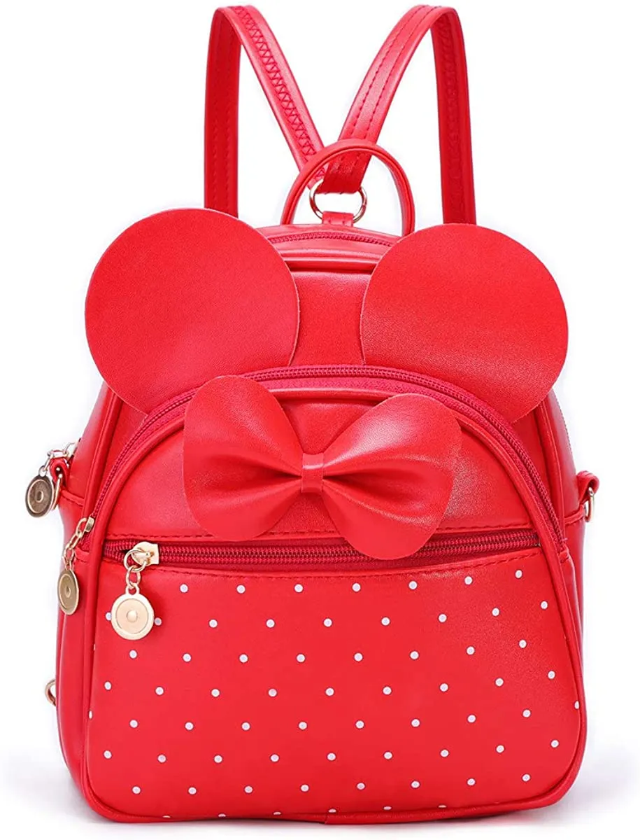 Girls Bowknot Polka Dot Cute Mini Backpack
