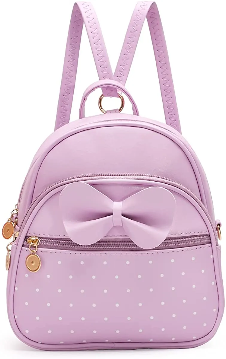 Girls Bowknot Polka Dot Cute Mini Backpack