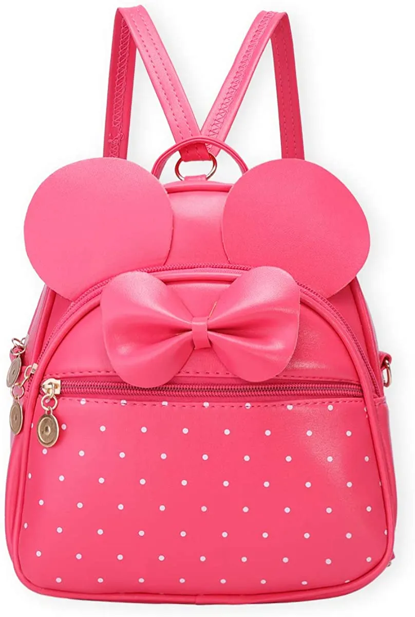 Girls Bowknot Polka Dot Cute Mini Backpack