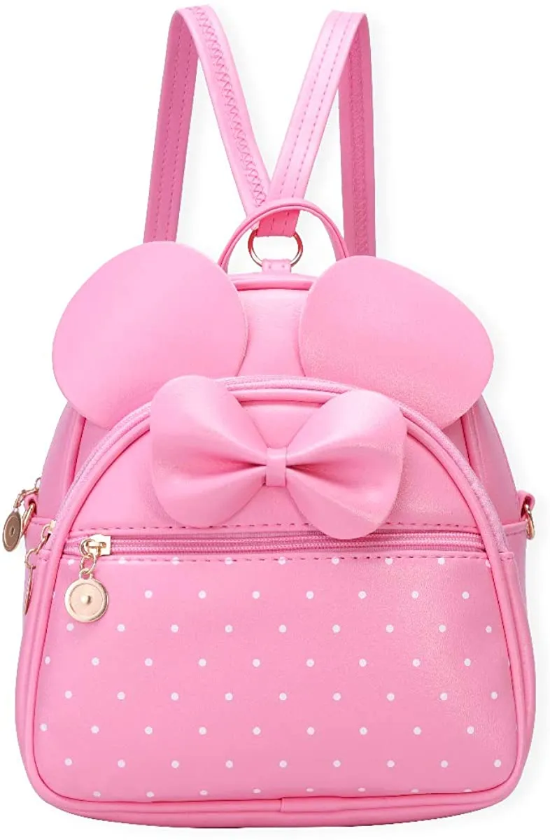 Girls Bowknot Polka Dot Cute Mini Backpack