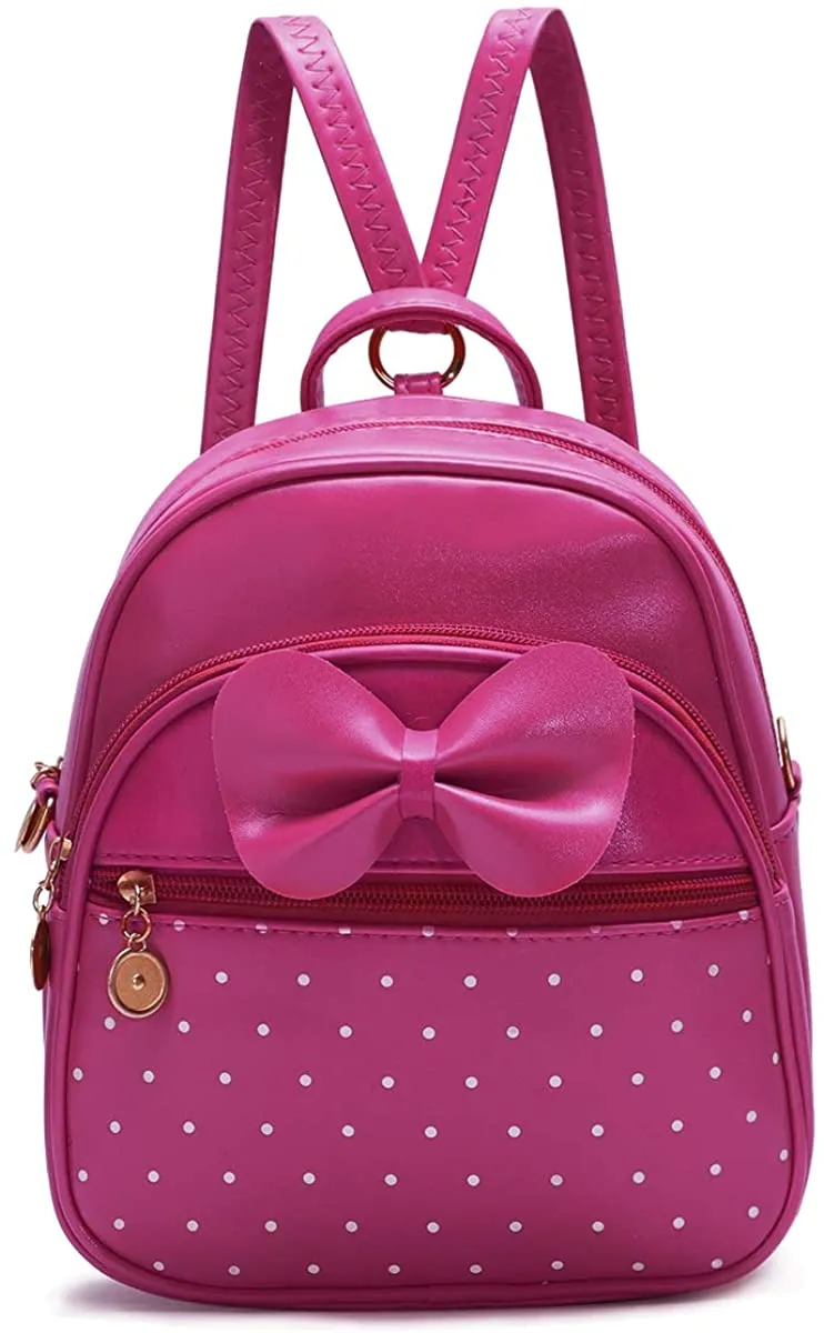 Girls Bowknot Polka Dot Cute Mini Backpack