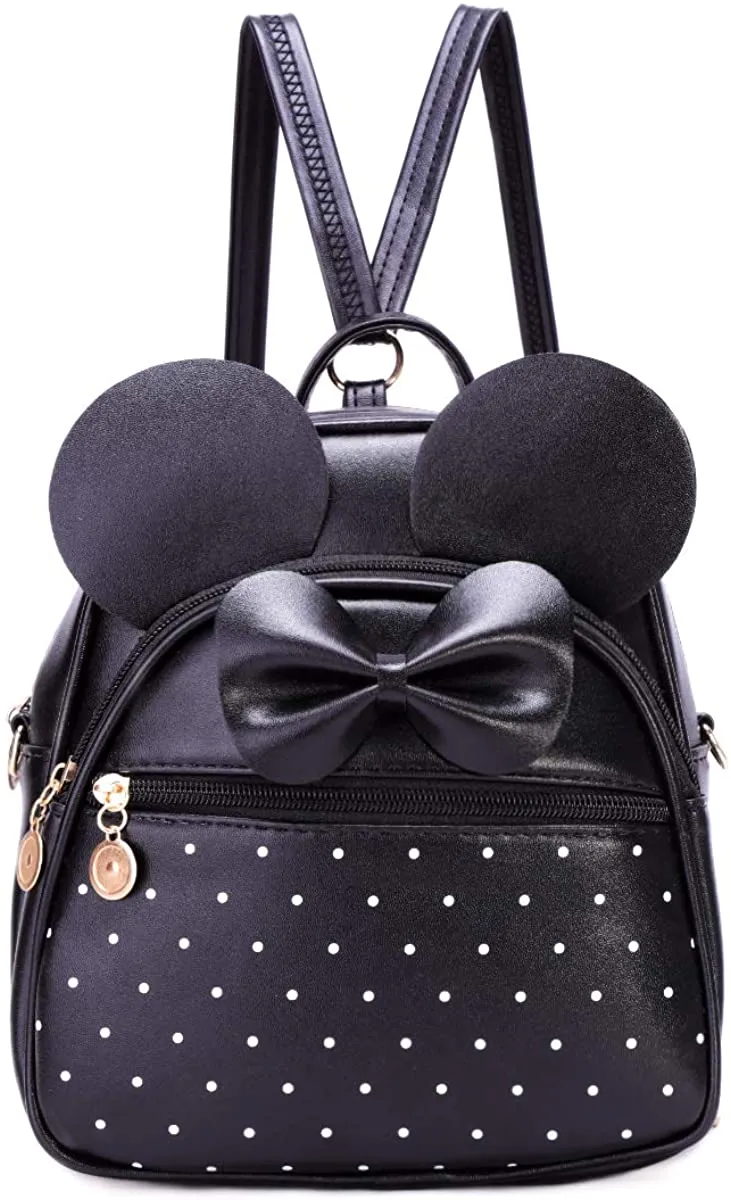 Girls Bowknot Polka Dot Cute Mini Backpack