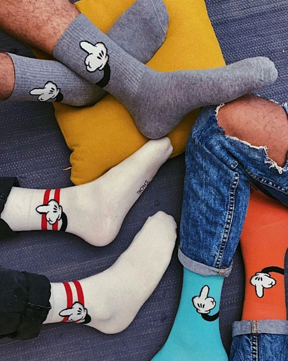 Grey Naughty Mouse Neck Socks