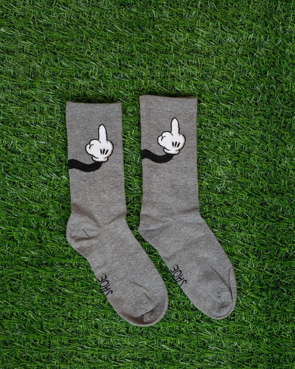 Grey Naughty Mouse Neck Socks