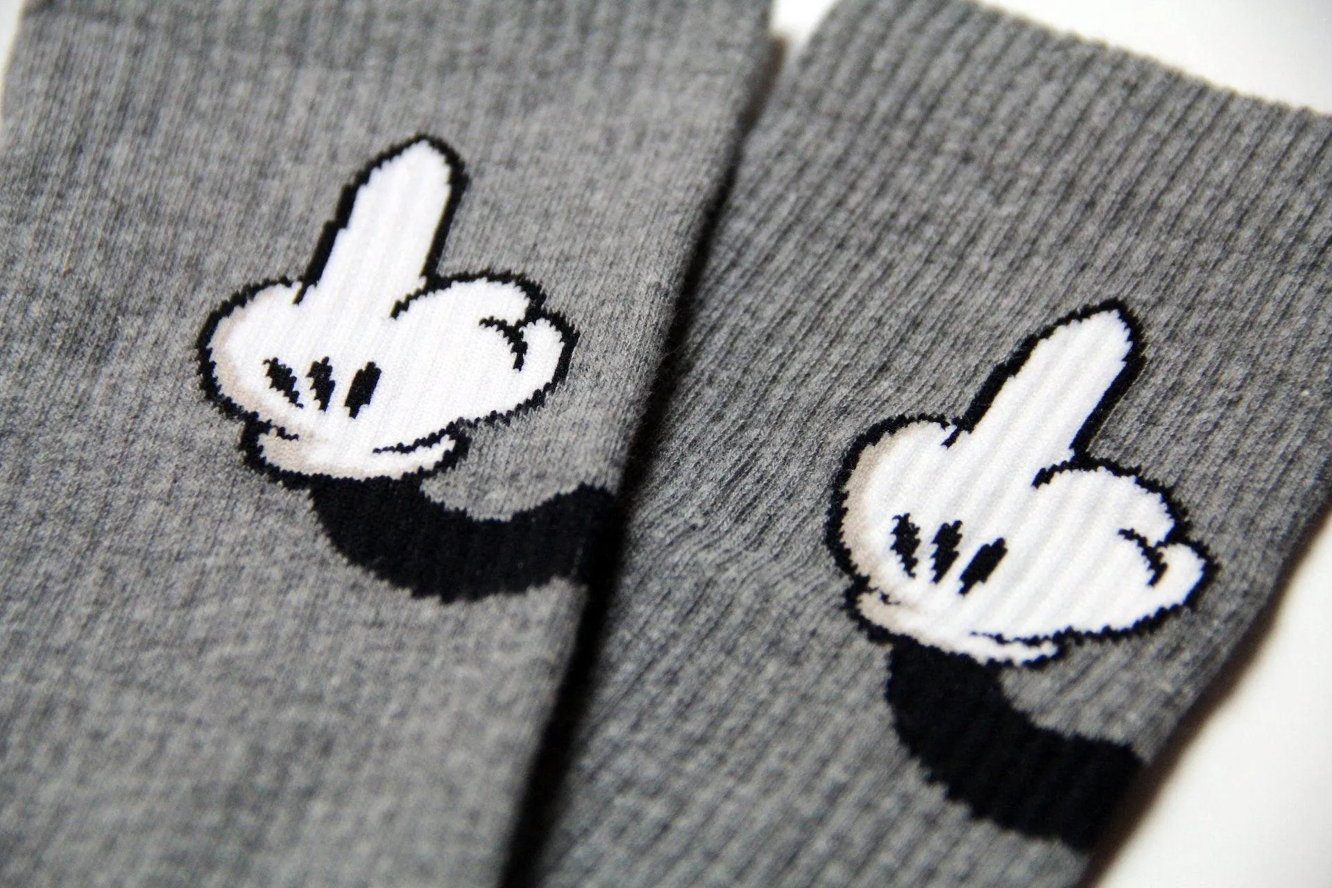 Grey Naughty Mouse Neck Socks
