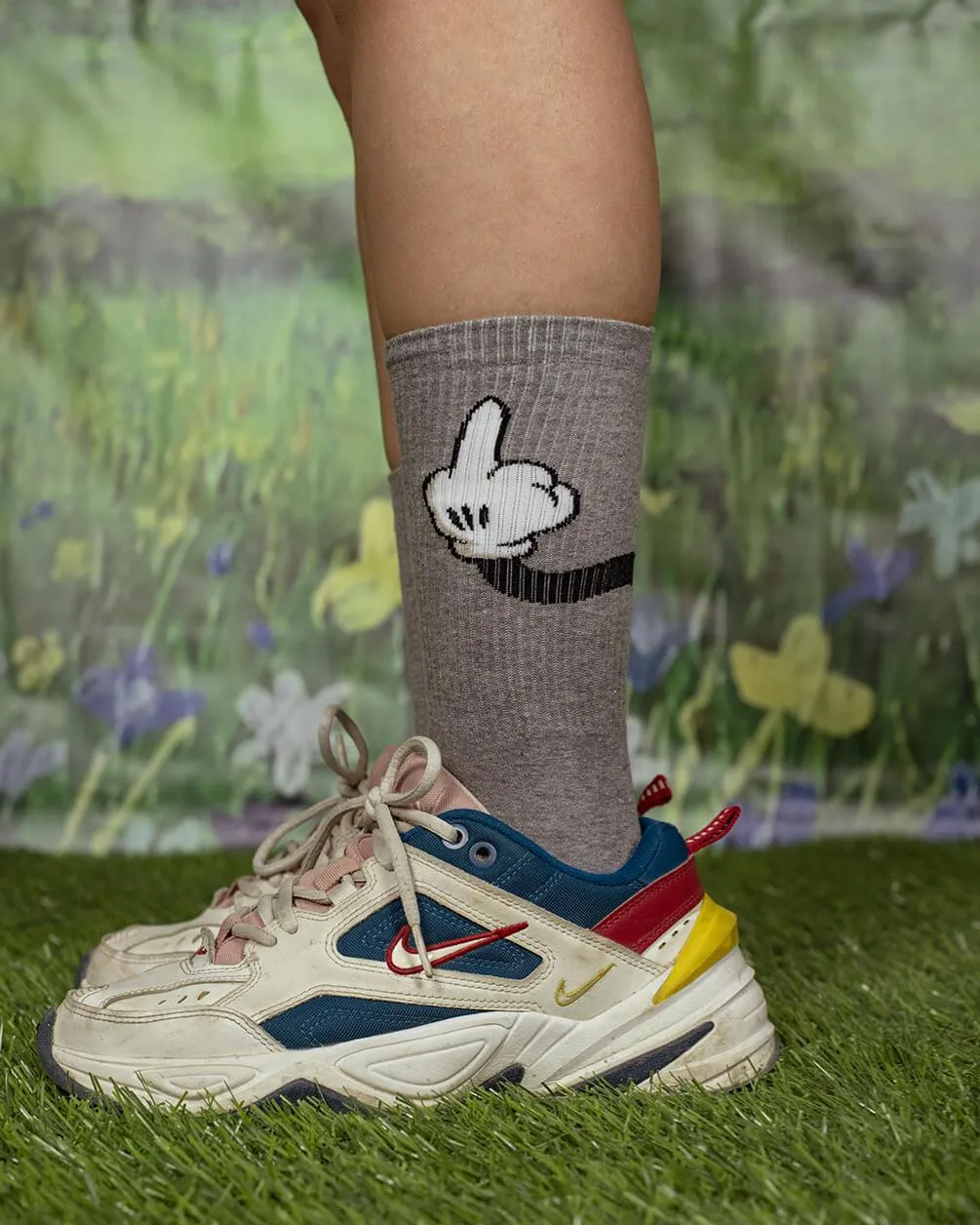 Grey Naughty Mouse Neck Socks