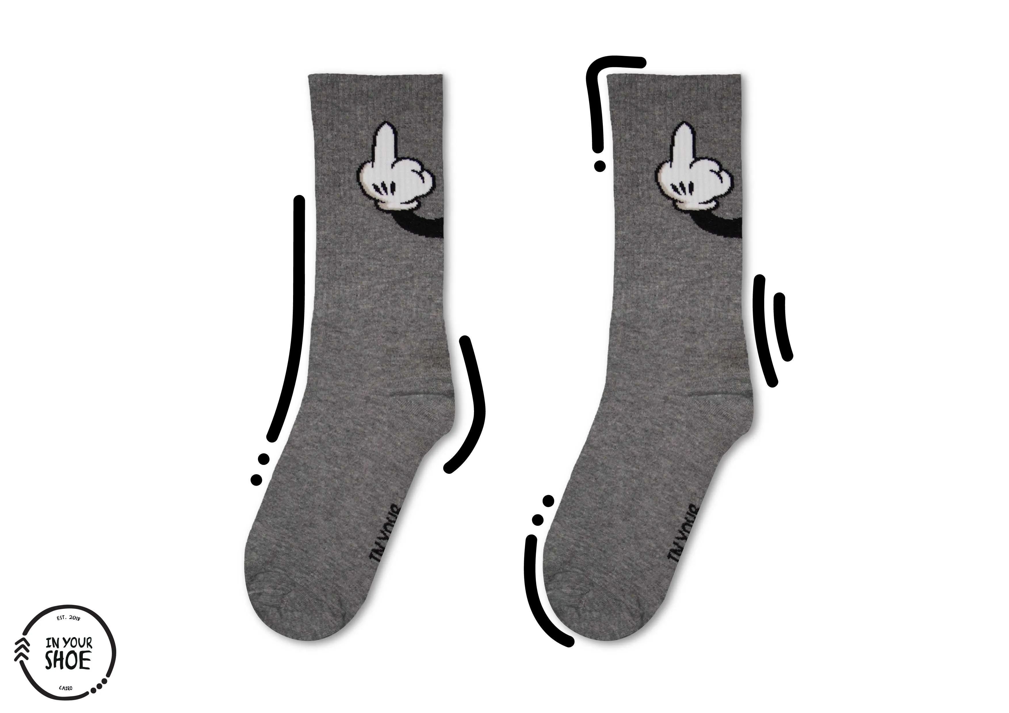 Grey Naughty Mouse Neck Socks