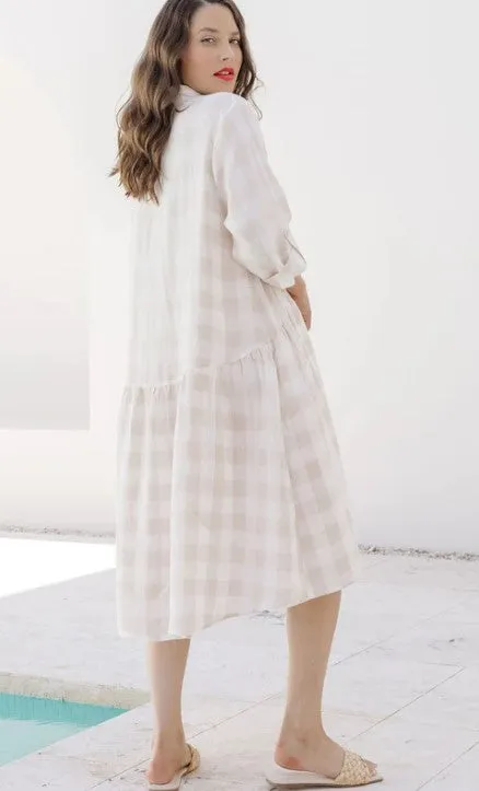 Halle Linen Gingham Dress - Calico