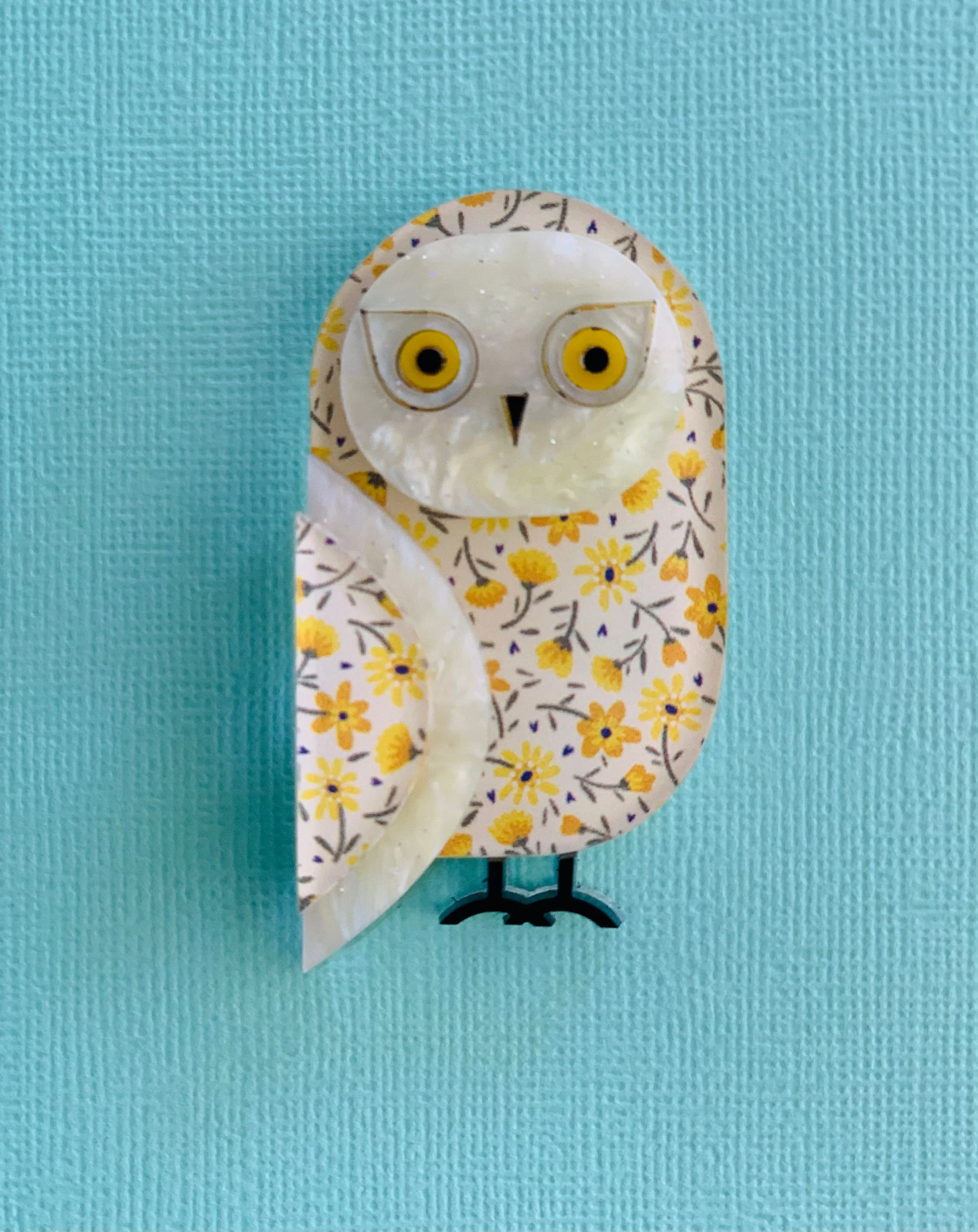 Jessy the snow owl  - Brooch