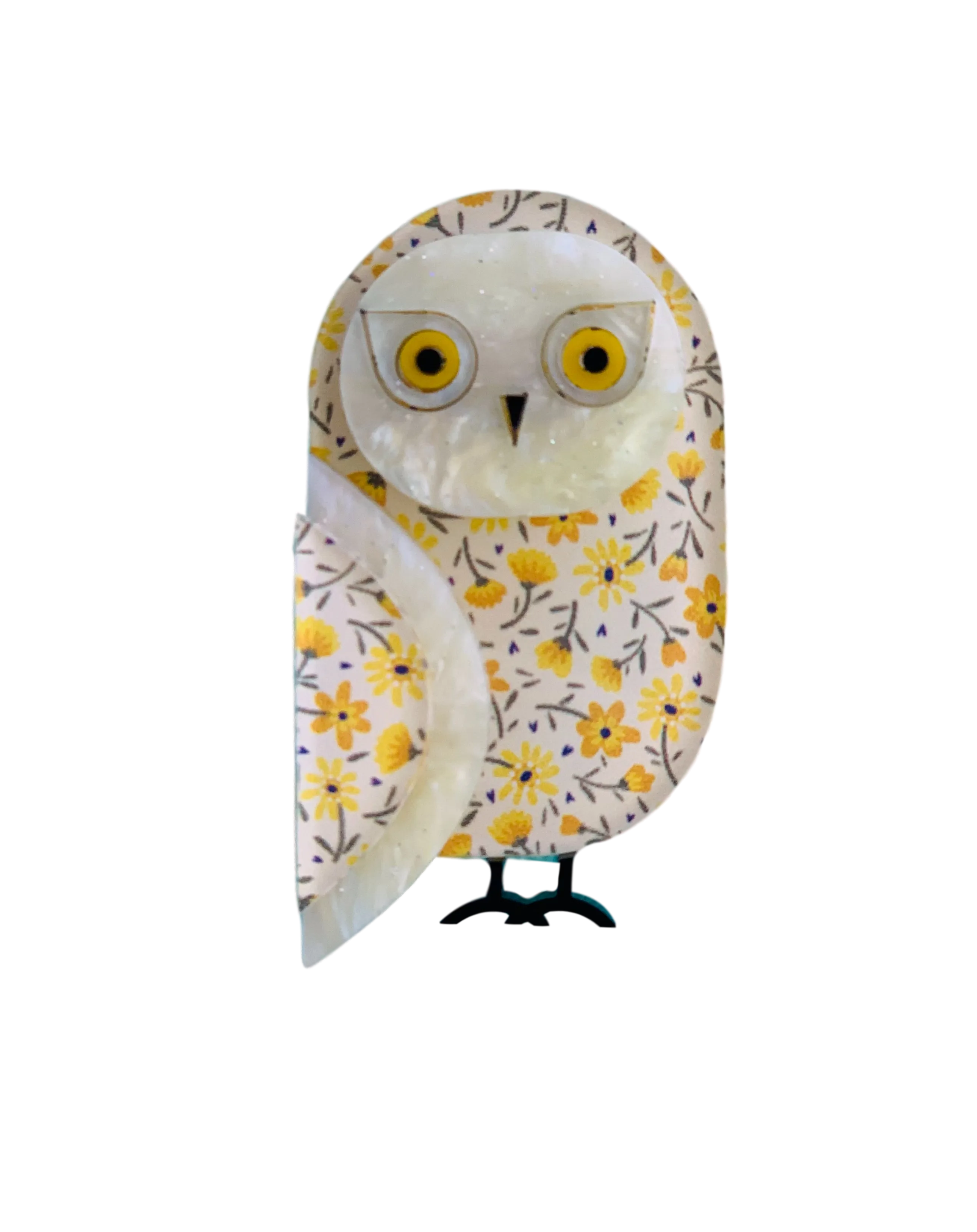 Jessy the snow owl  - Brooch