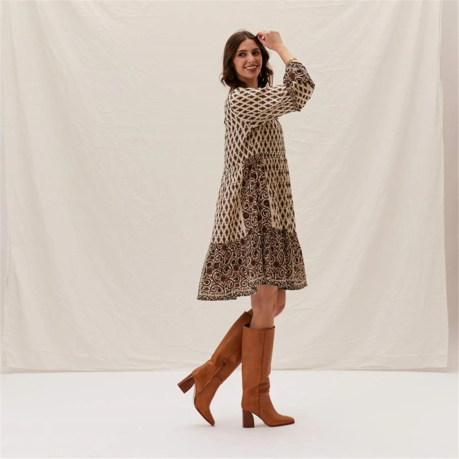Julia Block Panel Midi Dress