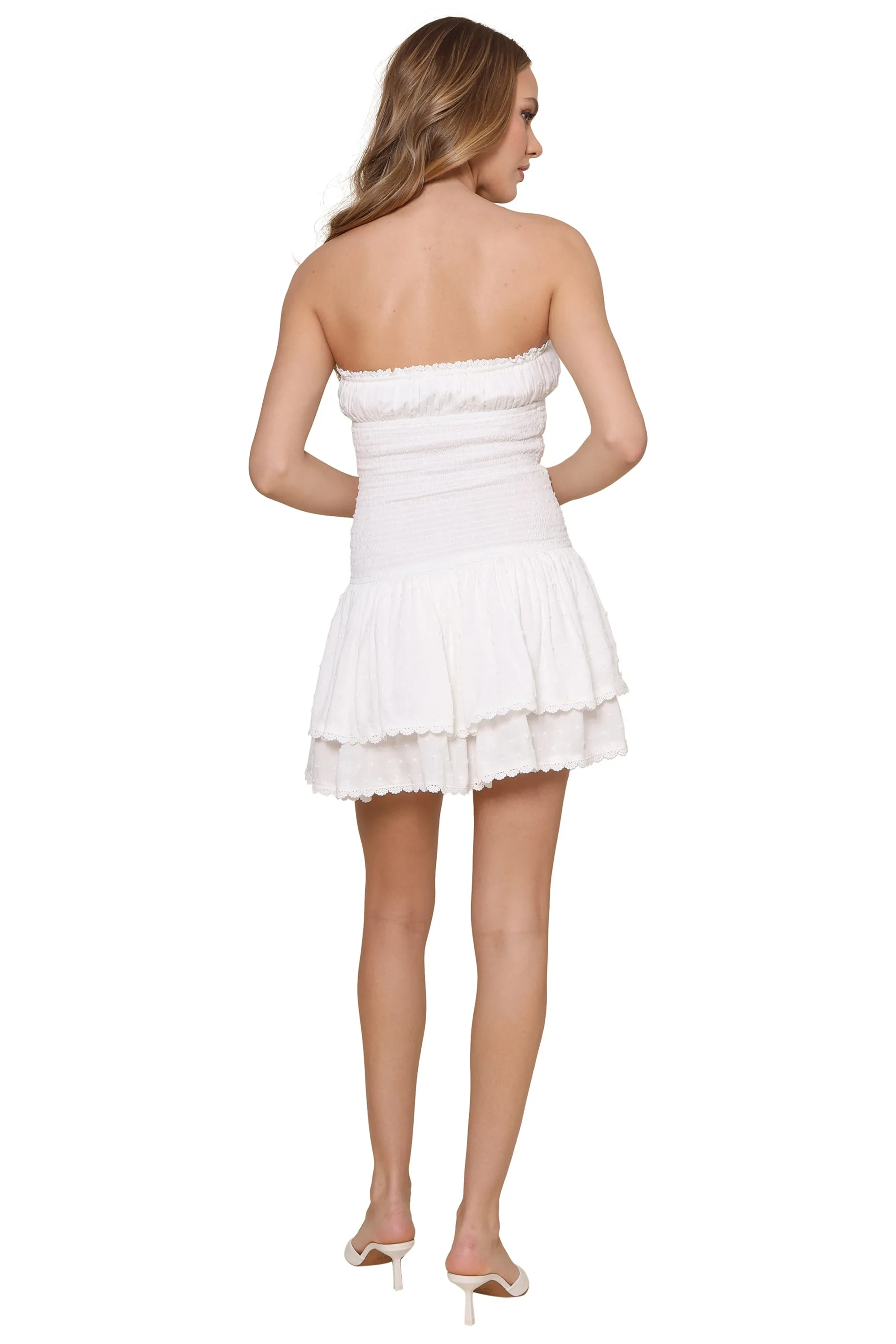 Katie Swissdot Strapless Dress
