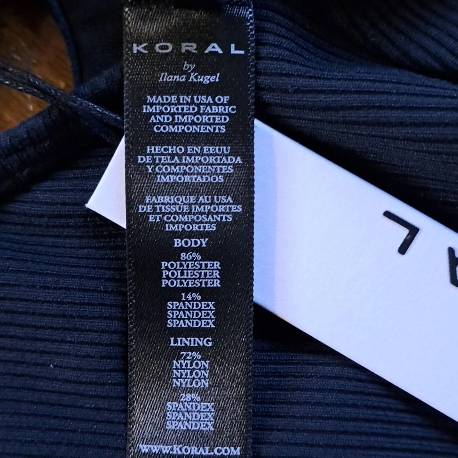 KORAL Leah Rib Sports Bra Black Medium