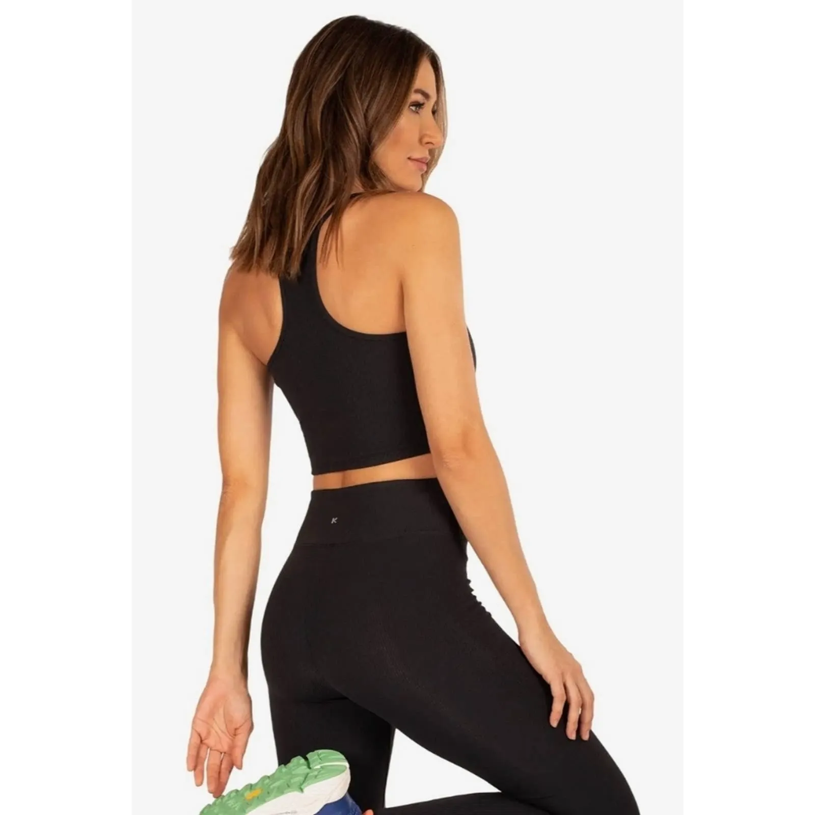 KORAL Leah Rib Sports Bra Black Medium