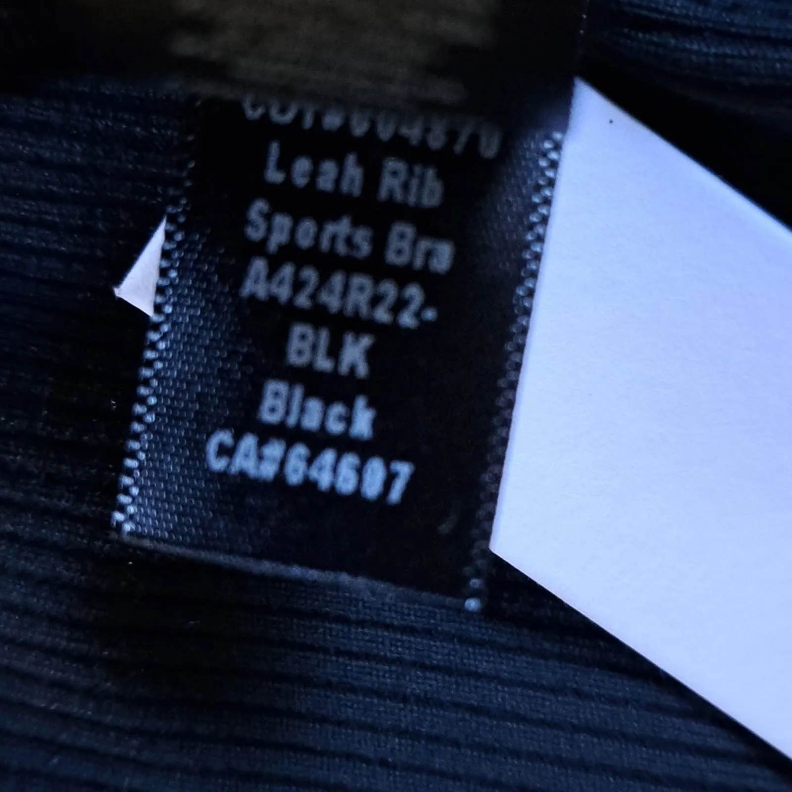 KORAL Leah Rib Sports Bra Black Medium