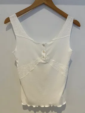 Lace Contrast Rib Tank