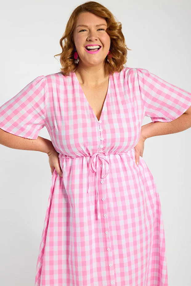 Marley Gingham Pink Dress