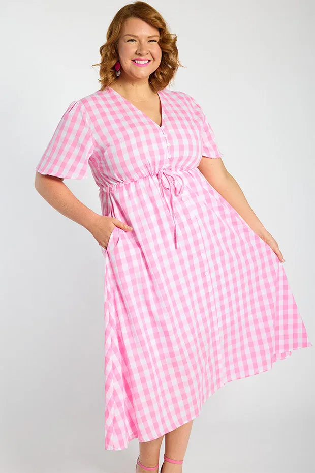Marley Gingham Pink Dress