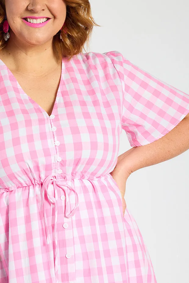 Marley Gingham Pink Dress