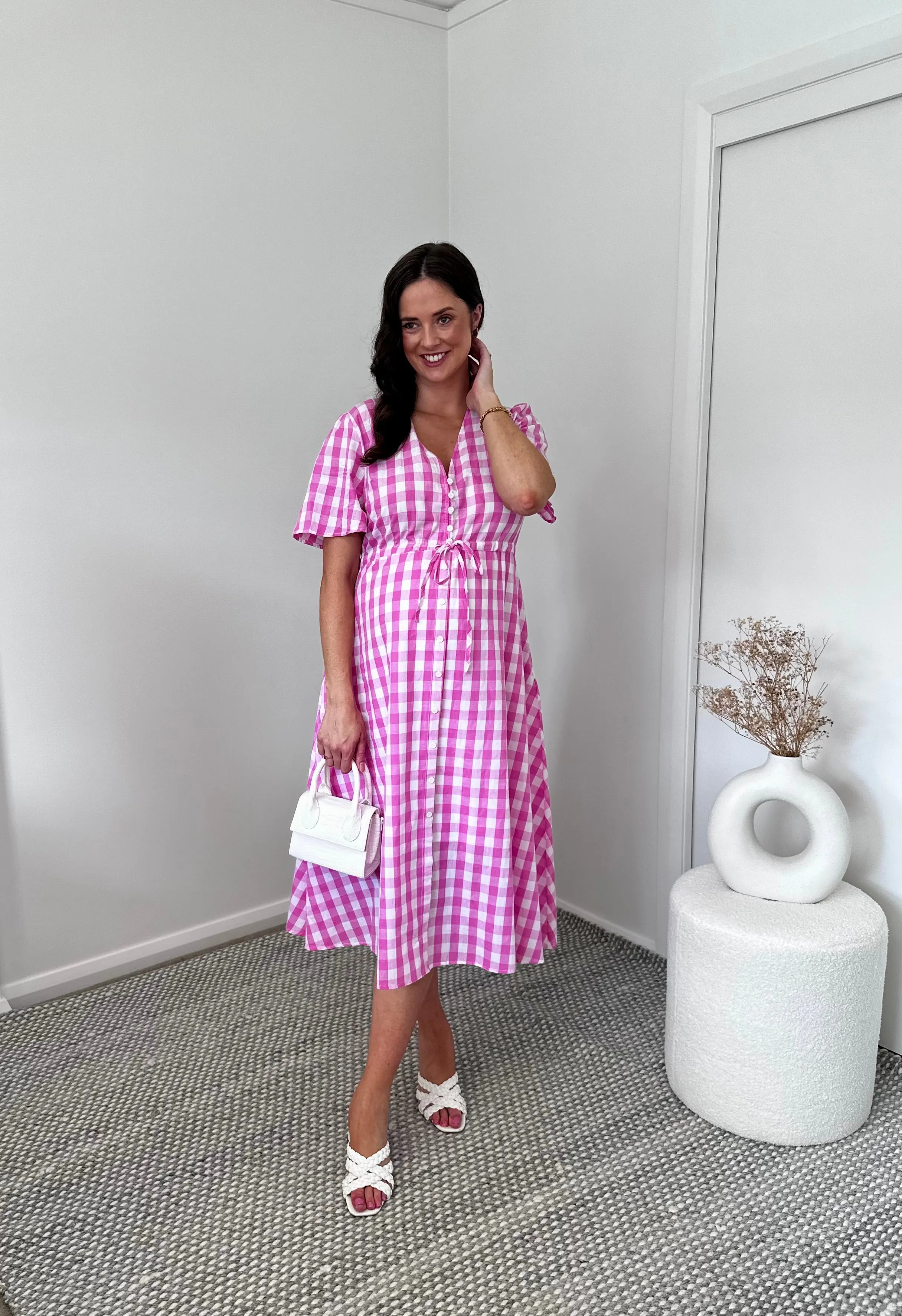 Marley Gingham Pink Dress