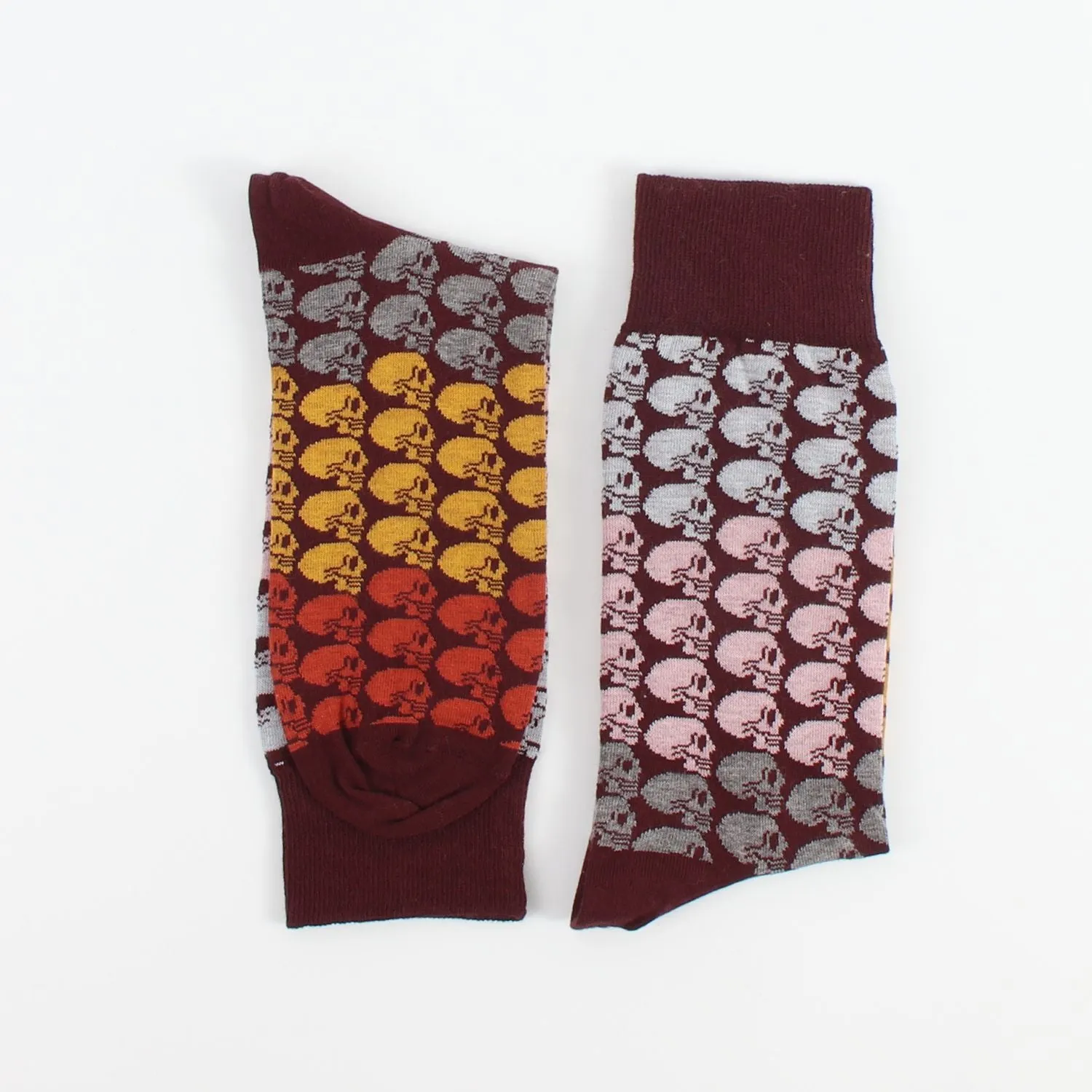 Men's Ombre Skull Cotton Socks