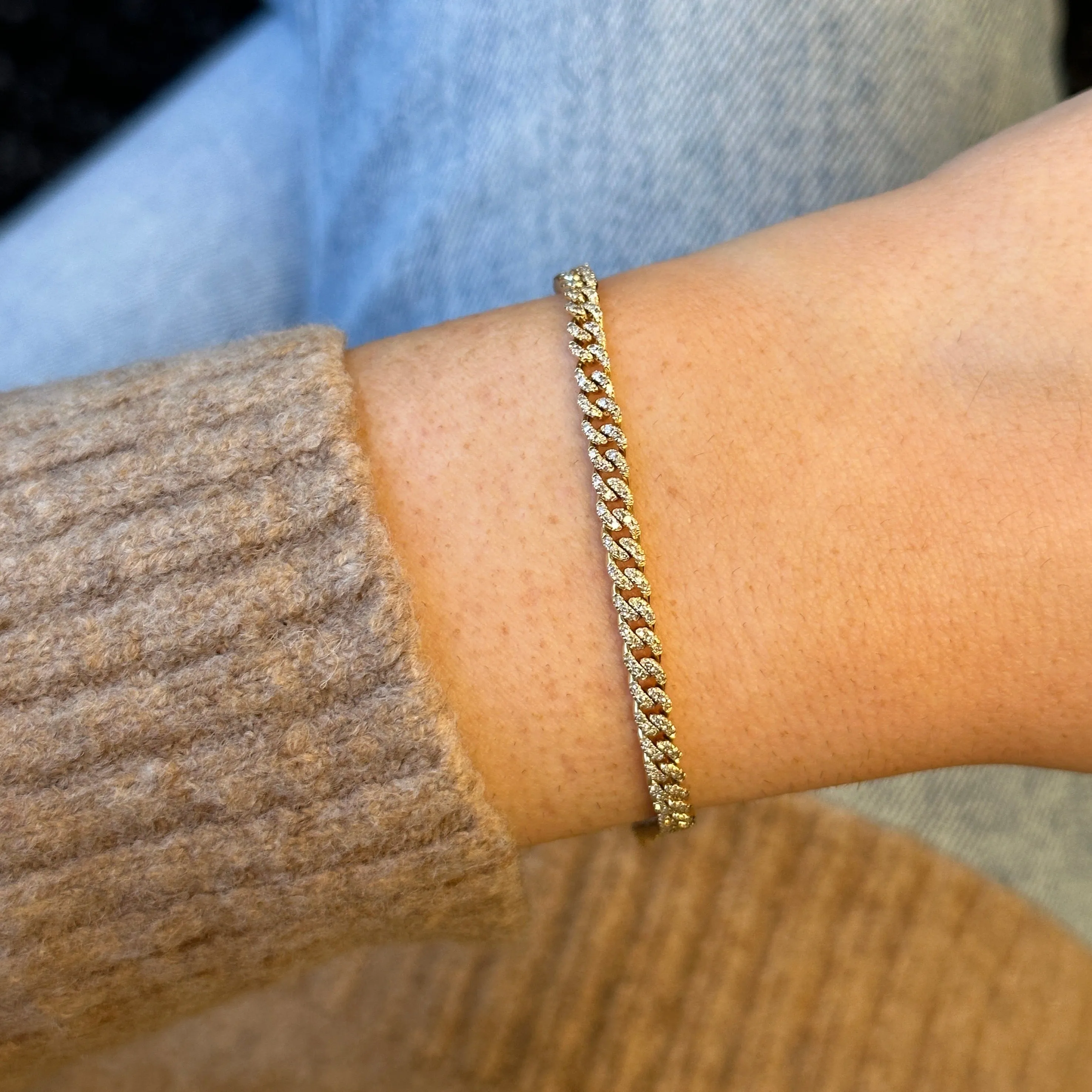 Mini Pave Cuban Link Bracelet