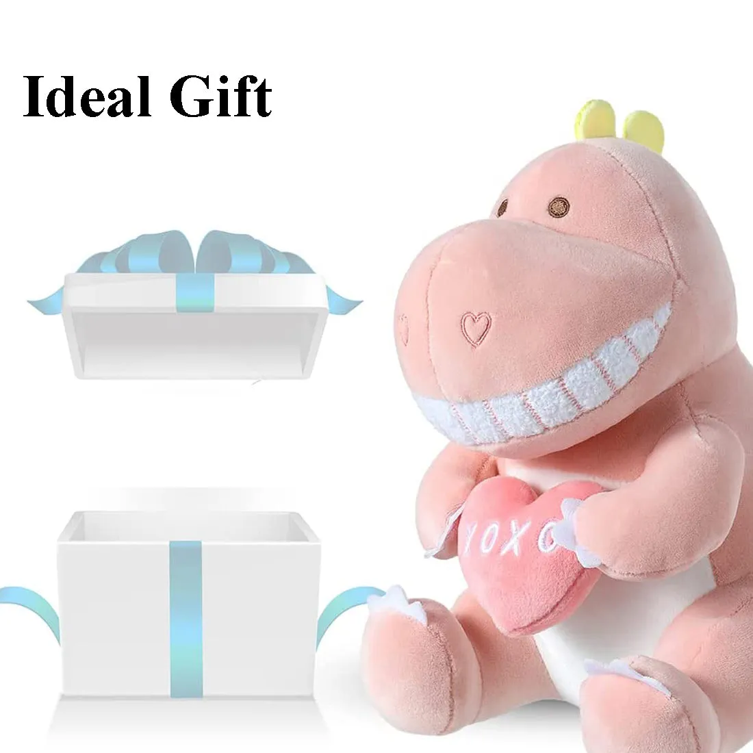 MINISO Mini Family Valentine Series Heart Sitting Dinosaur Plush Toy