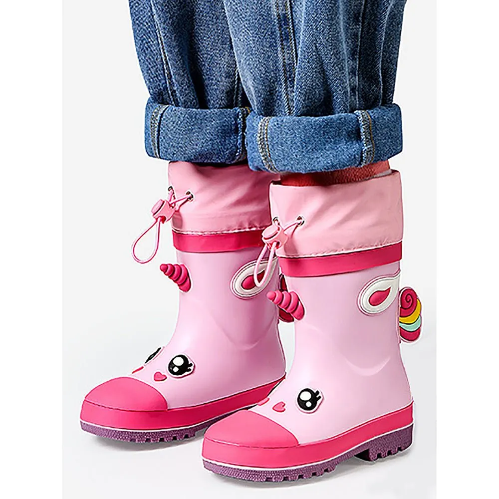 Ms. Flutter Buff Flexible Rubber Rain Gumboots for Toddlers and Kids