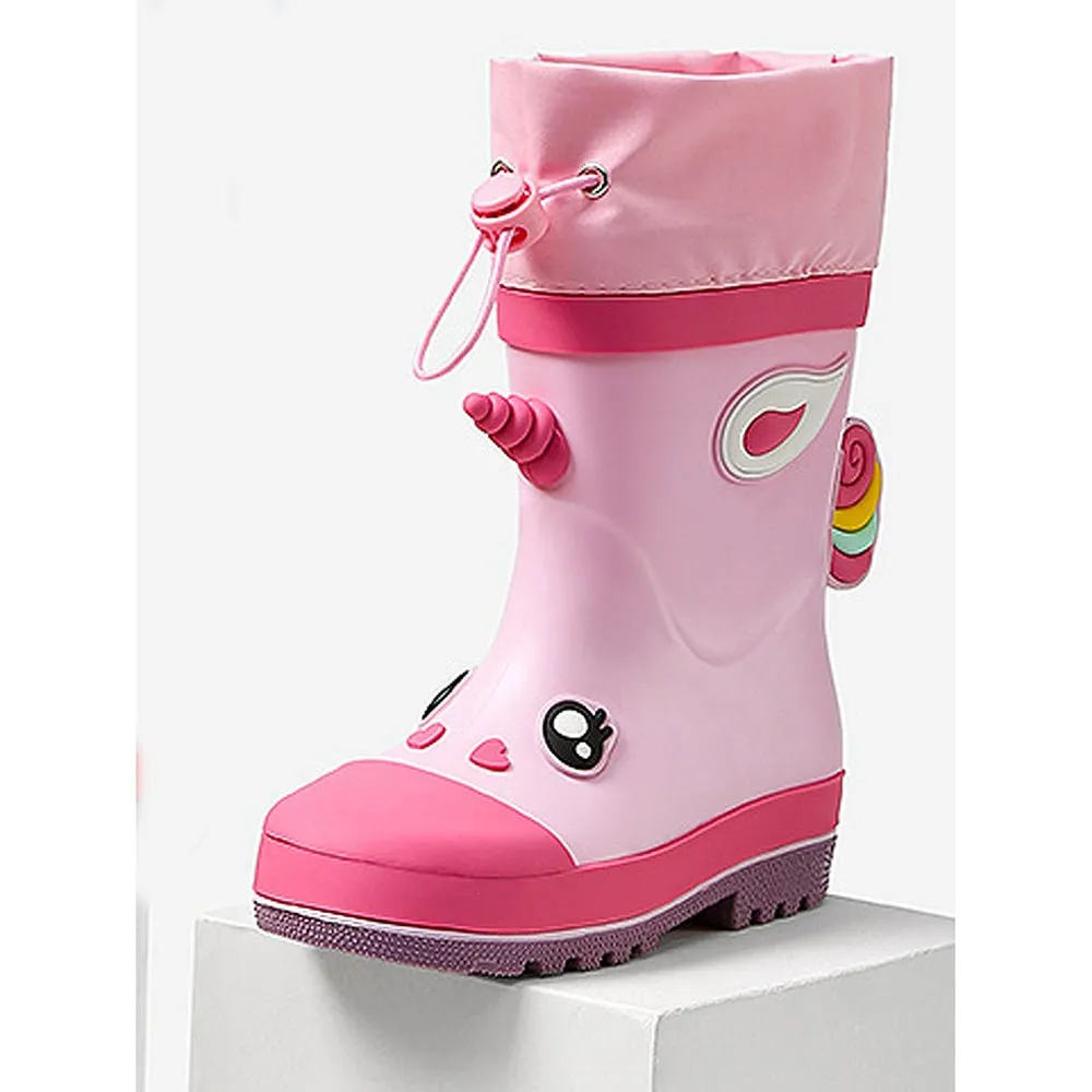 Ms. Flutter Buff Flexible Rubber Rain Gumboots for Toddlers and Kids