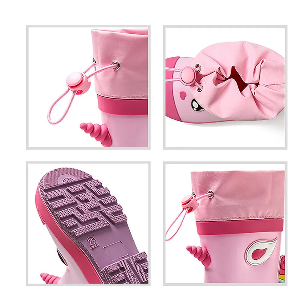 Ms. Flutter Buff Flexible Rubber Rain Gumboots for Toddlers and Kids
