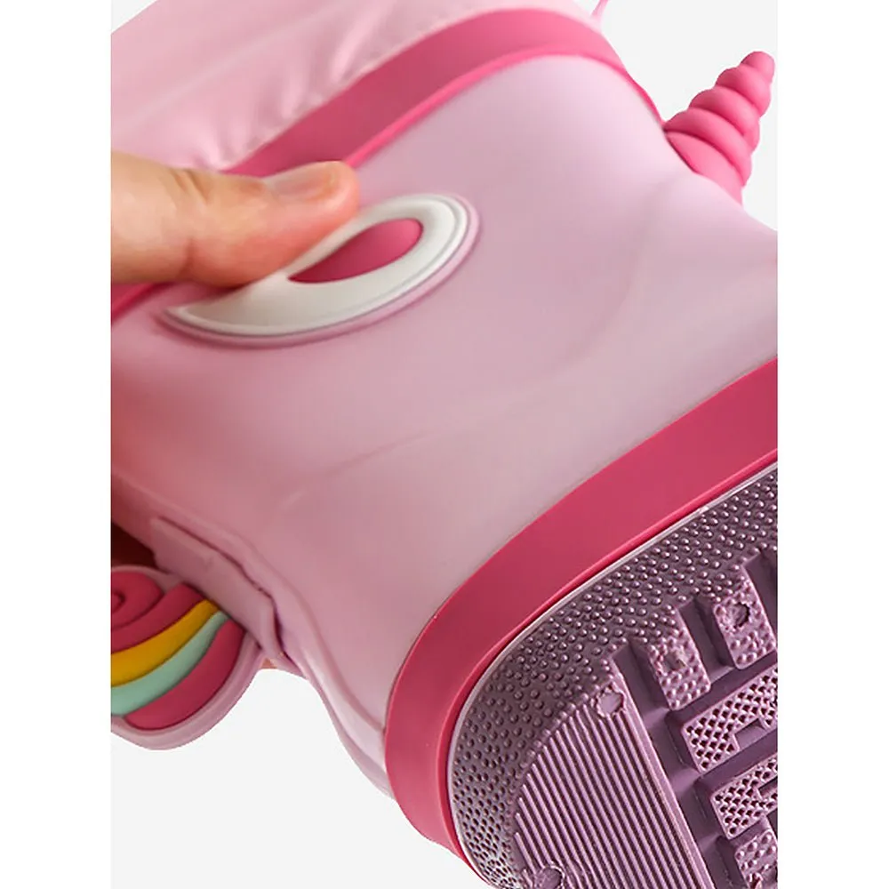 Ms. Flutter Buff Flexible Rubber Rain Gumboots for Toddlers and Kids