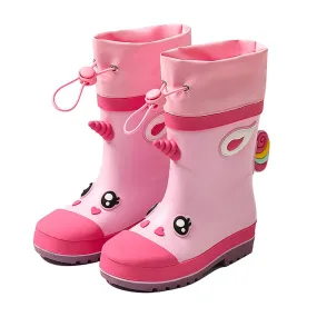 Ms. Flutter Buff Flexible Rubber Rain Gumboots for Toddlers and Kids