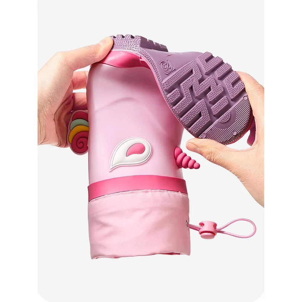 Ms. Flutter Buff Flexible Rubber Rain Gumboots for Toddlers and Kids