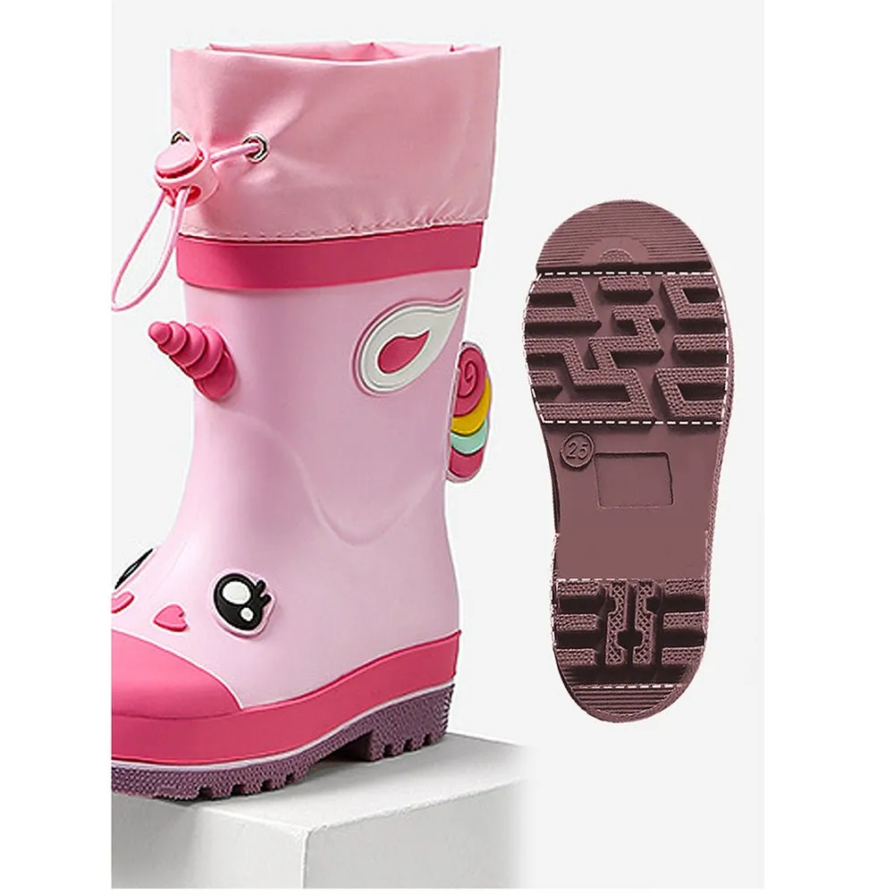 Ms. Flutter Buff Flexible Rubber Rain Gumboots for Toddlers and Kids