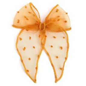 Party Girl Bow - Sheer Gold Dottie