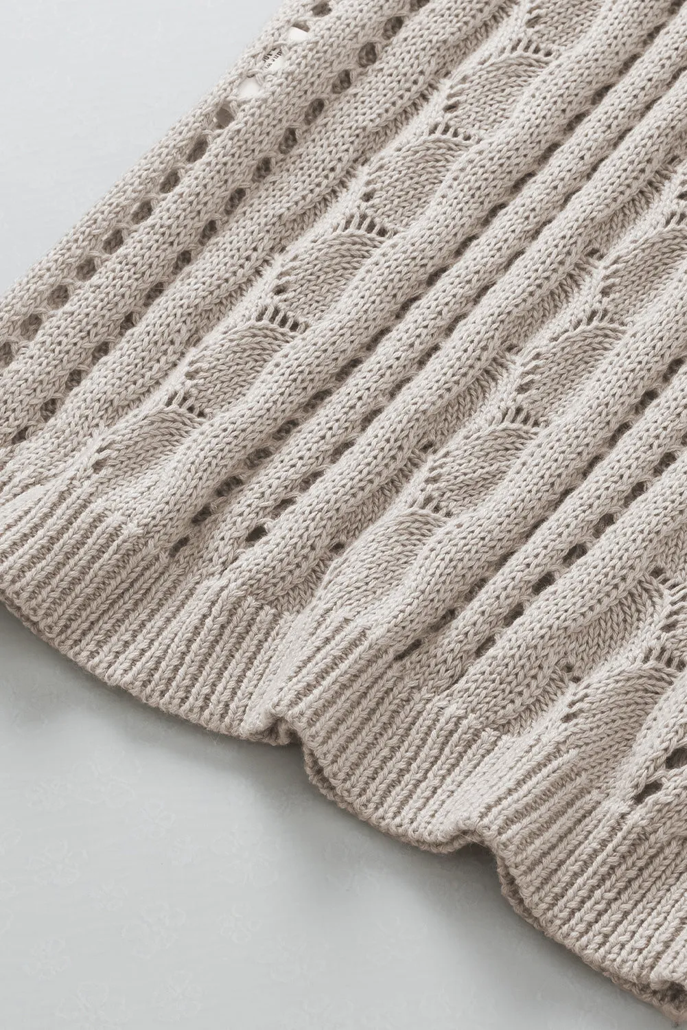 Pointelle Knit Flutter Sleeve Sweater