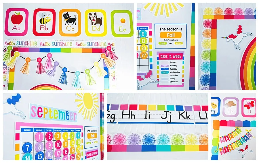 "Hello Sunshine Rainbow" | Full UPRINT Bundle | Printable Classroom Decor | Teacher Classroom Decor | Schoolgirl Style