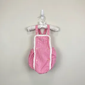 Ralph Lauren Pink Gingham Ruffle Sun Suit Romper 9 Months