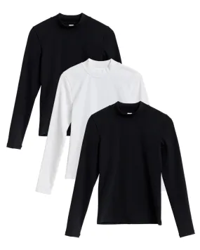 Rib Mockneck Long Sleeve - Custom 3 Pack