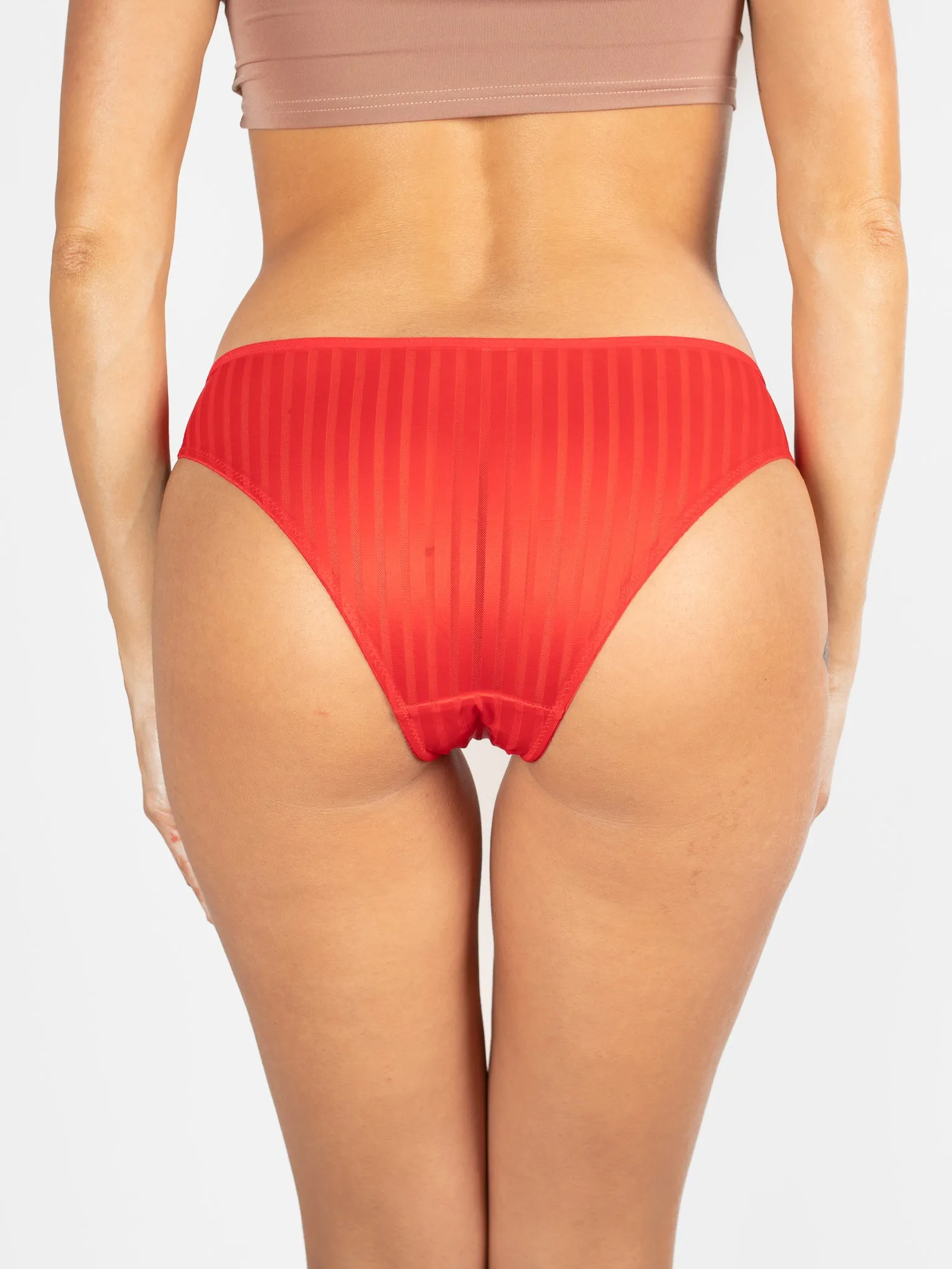 Rouge Stripe & Lace Cheeky