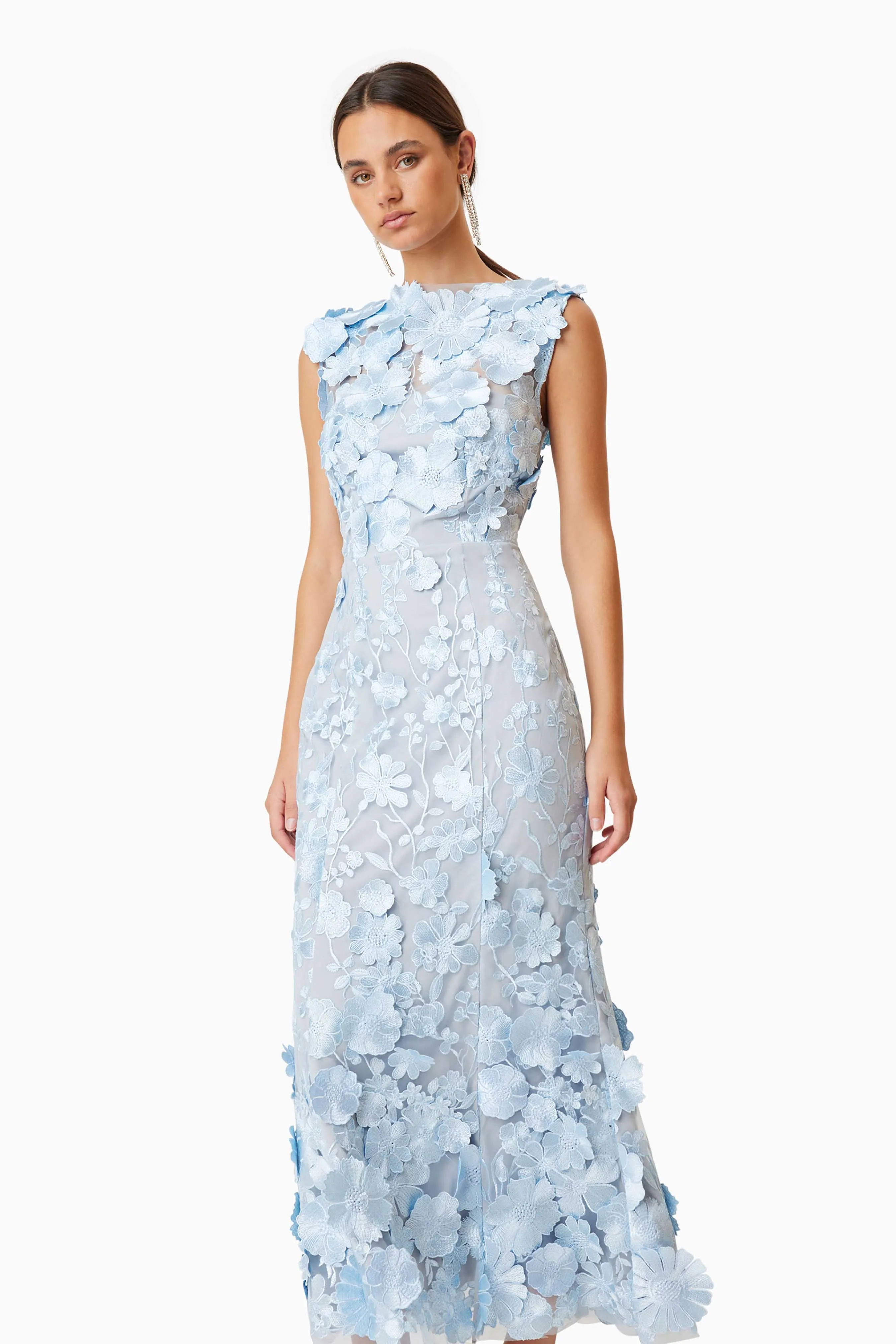 Selene Cocktail Midi Dress Blue - Pre Order
