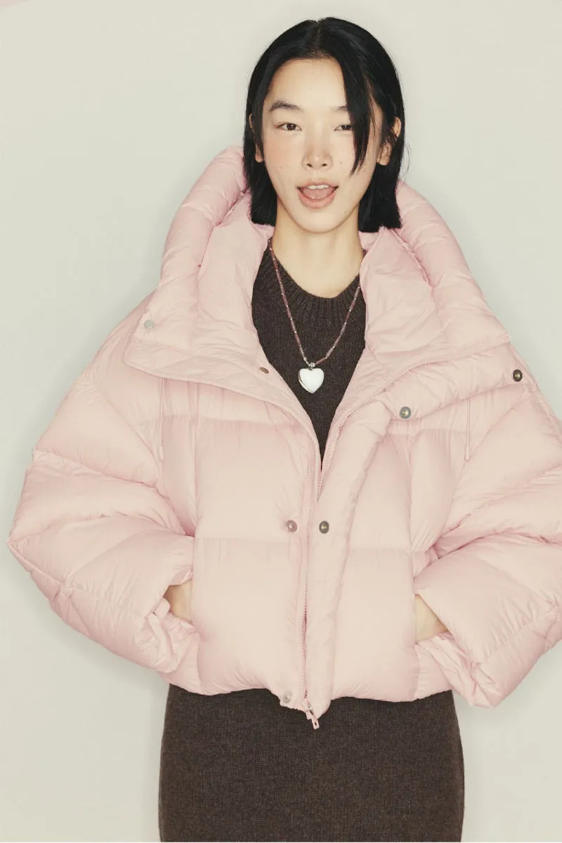 Short fluffy outwear down jacket | 6 color