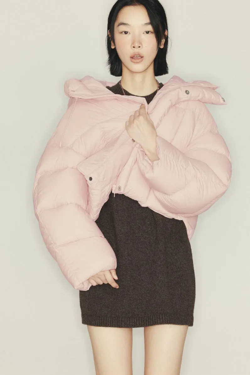 Short fluffy outwear down jacket | 6 color