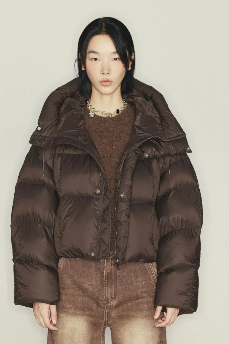 Short fluffy outwear down jacket | 6 color