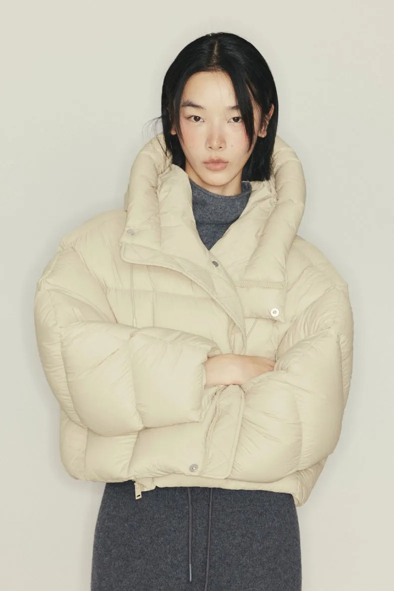 Short fluffy outwear down jacket | 6 color