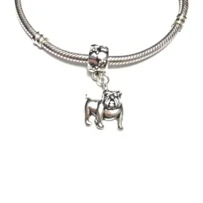 Silver Bulldog Dangle Charm