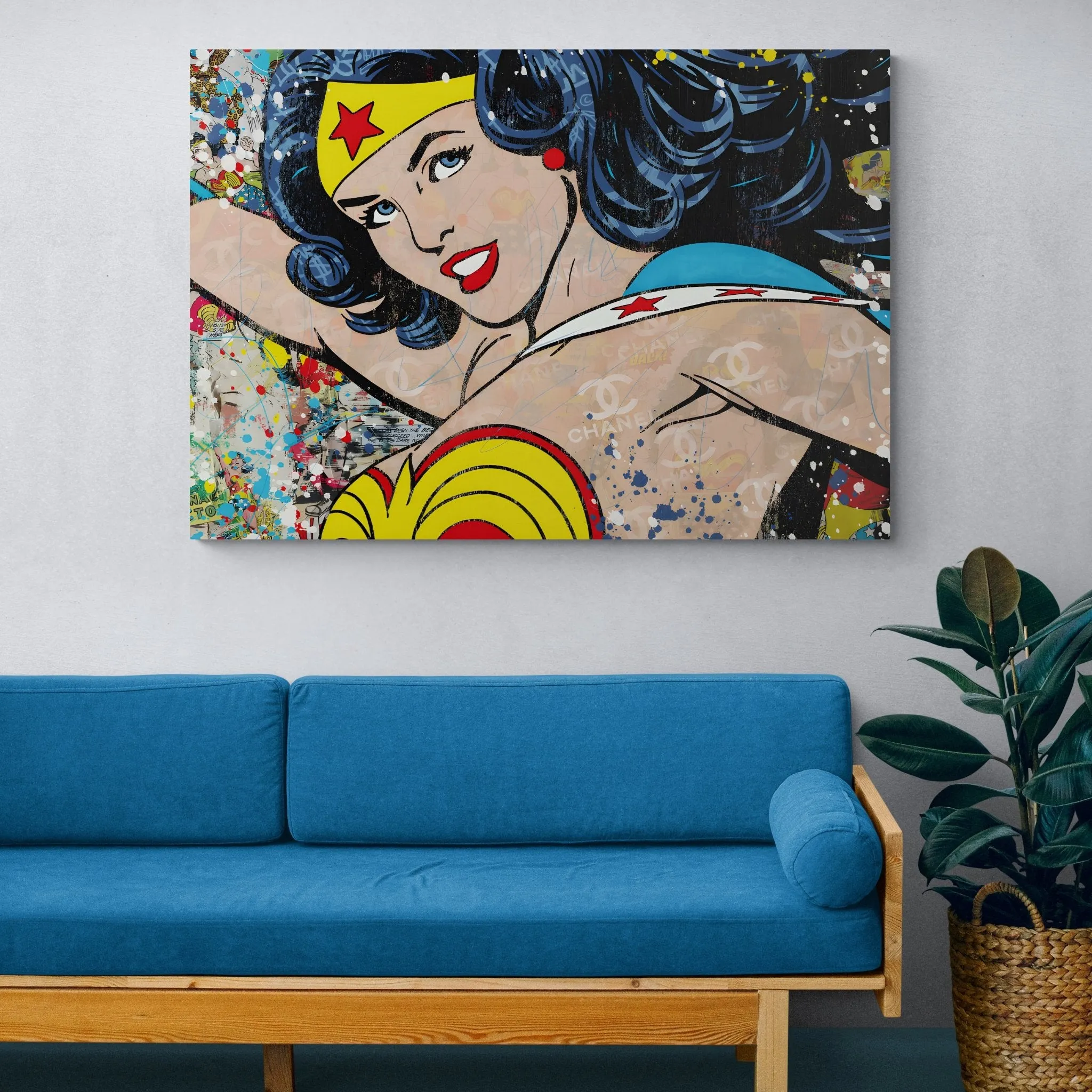 Superhero Woman Pop Art Canvas
