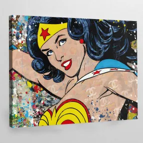 Superhero Woman Pop Art Canvas